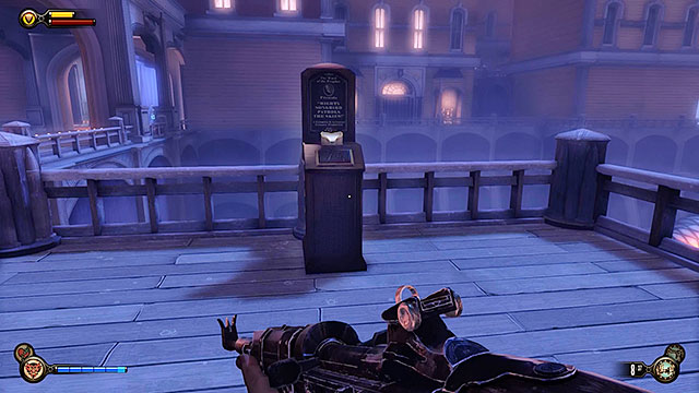 As soon as youve stepped through the gate turn left and walk past Duke and Dimwits ice cream shop - Take Elizabeth to the First Lady airship - Chapter 8 - Soldiers Field - BioShock: Infinite - Game Guide and Walkthrough