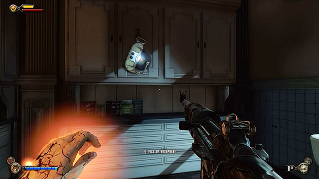 There are corpses in front of the kitchen door and on the bar and you can find a lot of ammunition - Find Shock Jockey at the Hall of Heroes - Chapter 8 - Soldiers Field - BioShock: Infinite - Game Guide and Walkthrough