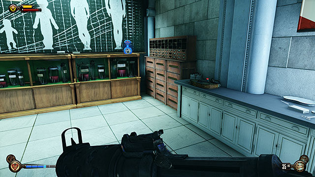 Monument Island - in the laboratory behind the Passive Siphon - Chapters 6-7 - Voxophones - BioShock: Infinite - Game Guide and Walkthrough