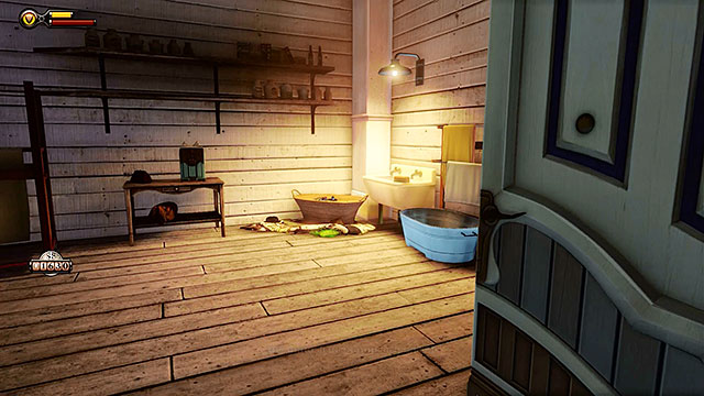 The Arcade - inside a basket in a room reserved for employees only (near a corridor leading to the main area of The Arcade) - Chapters 6-7 - Voxophones - BioShock: Infinite - Game Guide and Walkthrough