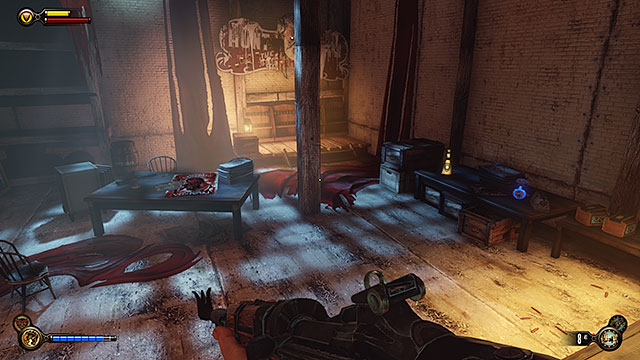 Soldiers Field - inside a secret cellar of the Fellow Traveller bar - Chapters 6-8 - Infusions - BioShock: Infinite - Game Guide and Walkthrough