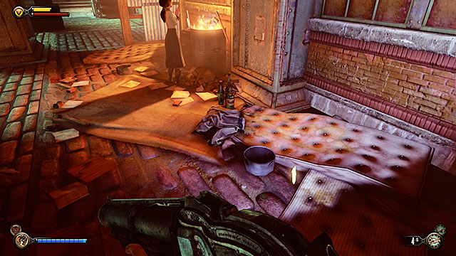 Walk past the local preacher after arriving in Shantytown and turn left - Find Shantytowns police impound - Chapter 21 - Shantytown - BioShock: Infinite - Game Guide and Walkthrough