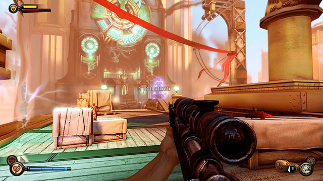 Your job is to fight your way to a gate located on the other side of this area - Go to the factory and take back the First Lady airship - Chapter 25 - On to the Factory - BioShock: Infinite - Game Guide and Walkthrough