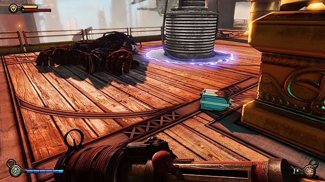 Office of Jeremiah Fink - next to Handymans corpse - Chapters 21-26 - Gear - BioShock: Infinite - Game Guide and Walkthrough