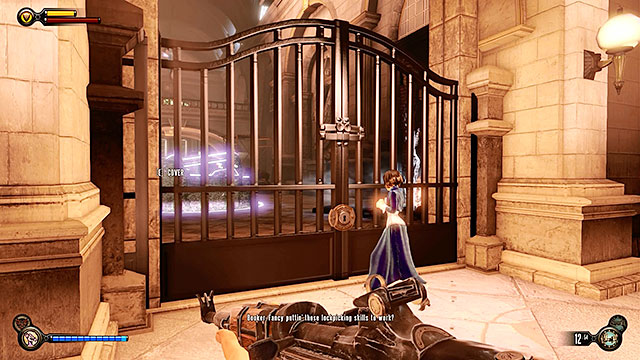 Once youve fully explored the main hall use the stairs to get to the next floor and eventually youll find a locked gate leading to the exit - Go to Comstock house - Chapter 29 - Port Prosperity - BioShock: Infinite - Game Guide and Walkthrough
