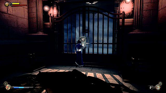 You may now approach the gate of the Comstocks house (point number 1 on the map) and interact with a fingerprint reader - Go to Comstock house - Chapter 30 - Downtown Emporia - BioShock: Infinite - Game Guide and Walkthrough