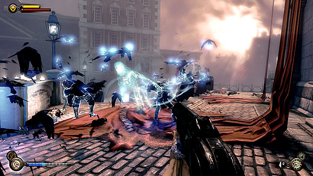 As soon as youve returned to Lady Comstocks statue her spirit will appear for the last time to challenge you in a duel - Return to Comstock gate - Chapter 31 - Memorial Gardens - BioShock: Infinite - Game Guide and Walkthrough
