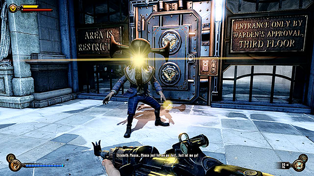 After youve entered the building start moving forward and youll soon reach a closed gate thats guarded by a Boy of Silence - Find Elizabeth - Chapter 32 - Comstock House - BioShock: Infinite - Game Guide and Walkthrough