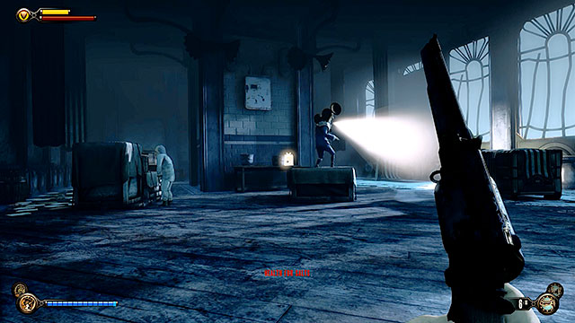Travel through the corridors filled with mannequins to reach a warehouse guarded by a new Boy of Silence - Go to wardens office - Chapter 33 - The Atrium - BioShock: Infinite - Game Guide and Walkthrough