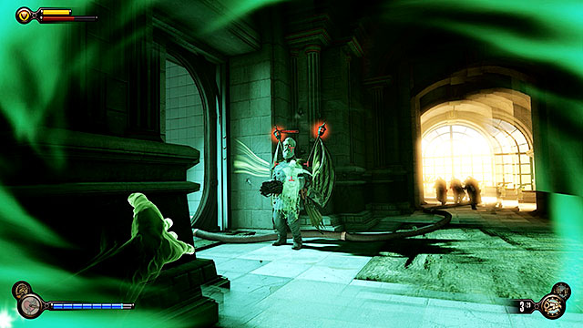 Return to the lower floor where youll be stopped by a Mechanized Patriot and a new group of guards - Turn off the machines - Chapter 35 - Operating Theatre - BioShock: Infinite - Game Guide and Walkthrough