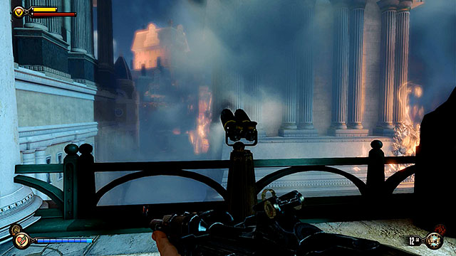 Make sure to unlock a nearby Vantage point #37 - Telescope before entering the barge (this is the last vantage point in the game) - Board Prophet Comstocks zeppelin - Chapter 36 - Hand of the Prophet - BioShock: Infinite - Game Guide and Walkthrough