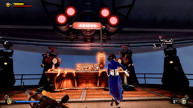 Press a button responsible for releasing pods with new Mechanized Patriots - Clear the main deck Sky-Line - Chapter 37 - Hangar Deck - BioShock: Infinite - Game Guide and Walkthrough