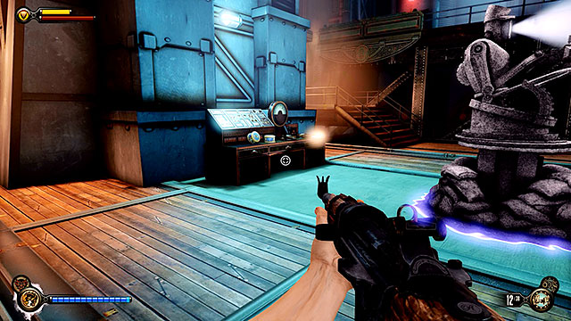 Theres also a locksmiths set on a table, near a tear used to summon a rocket turret - Find a way to the top deck - Chapter 38 - Engineering Deck - BioShock: Infinite - Game Guide and Walkthrough