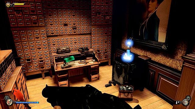 Financial District - inside a secret room at the end of the corridor to the left of the vault (Vox cipher is required) - Chapters 28-31 - Infusions - BioShock: Infinite - Game Guide and Walkthrough