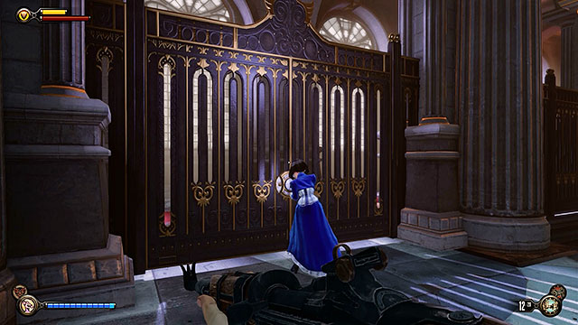 Enter the gondola station and find a locked gate to the left - Safes and locked doors (chapters 8-28) | Lockpicks in BioShock Infinite - Lockpicks - BioShock Infinite Guide
