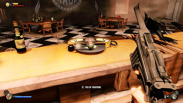 A bar is located to the left of the entrance - Go to the Monument Island and find the girl (part 2) - Chapter 4 - Comstock Center Rooftops - BioShock: Infinite - Game Guide and Walkthrough
