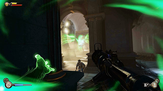 Once youre ready use one of the side corridors to get to the main hall of the gondola station - Find a gondola to Monument Island - Chapter 5 - Monument Island Gateway - BioShock: Infinite - Game Guide and Walkthrough