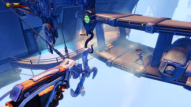 Comstock will constantly make efforts to make it hard for you to return to the sky-line - Board Prophet Comstocks zeppelin - Chapter 5 - Monument Island Gateway - BioShock: Infinite - Game Guide and Walkthrough