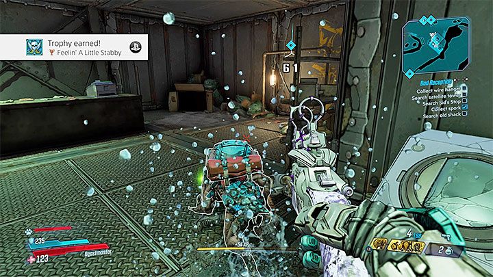 After you have placed a weapon with a melee blade in the active slot, start attacking any enemy (preferably some very weak one) until you kill it - List of trophies/achievements in Borderlands 3 - Trophy/Achievement guide - Borderlands 3 Guide