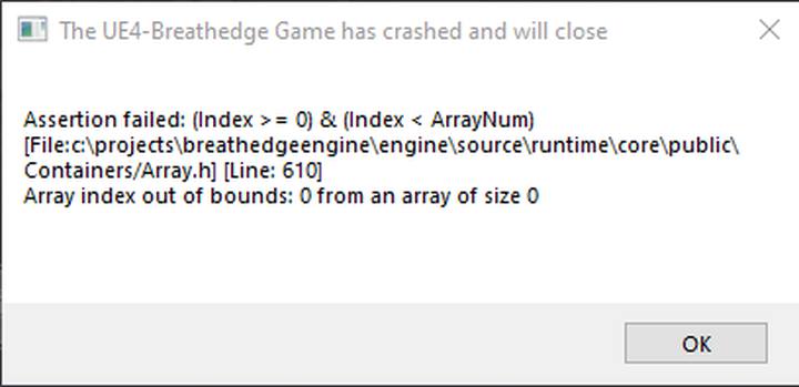 If you encounter an error like above: Assertion failed: (Index > = 0) & (Index < ArrayNum) - Breathedge: Issues with running the game - solutions - Annex - Breathedge Guide