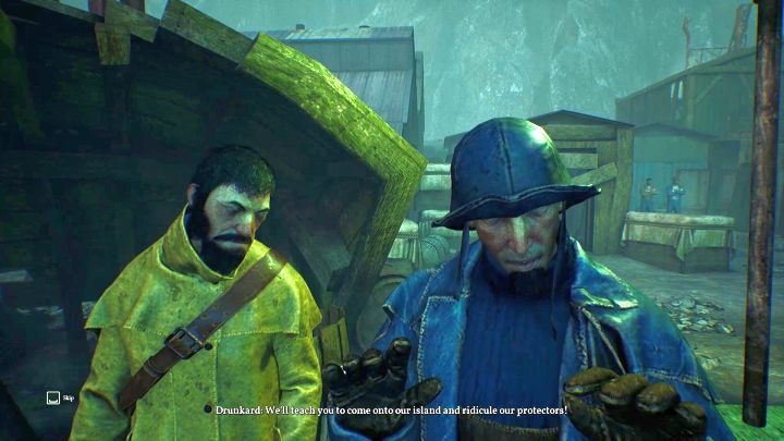 Ask the drunken sailors to help you get inside the warehouse. - Chapter 2 - Darkwater Port | Call of Cthulhu Walkthrough - Walkthrough - Call of Cthulhu Guide