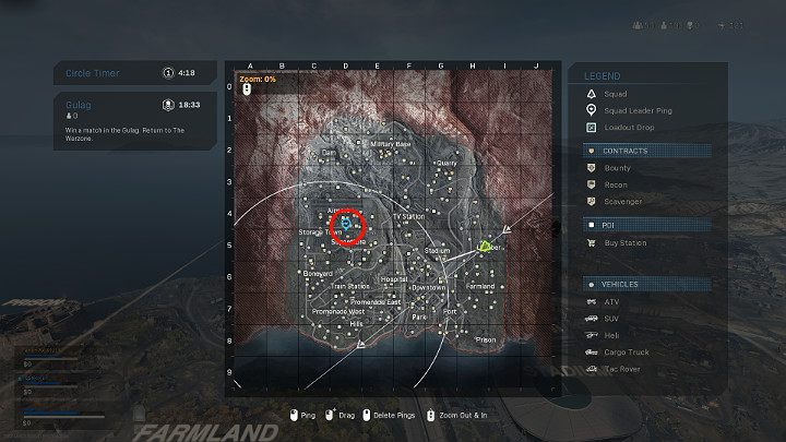 In the picture above you can see a blue marker - one player has marked the proposed landing place - Warzone: Course of the match - Basics - Warzone Guide