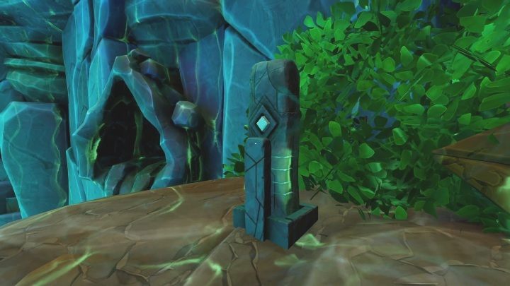 Dieser Monolith steht neben einer Hütte, die mit roten Pfotenabdrücken markiert ist – Call of the Sea: Senkung des Wasserspiegels – Rätsel, Kapitel 5 – Kapitel 5 – Call of the Sea Guide