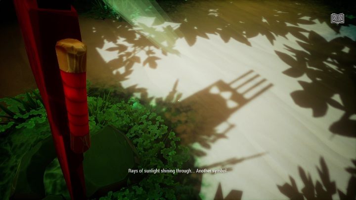 To get this symbol, you need to move one element and look at the shadow formed on the sand - Call of the Sea: Bridge mechanism - puzzle, chapter 1 - Chapter 1: 74 miles east of Otaheité - Call of the Sea Guide