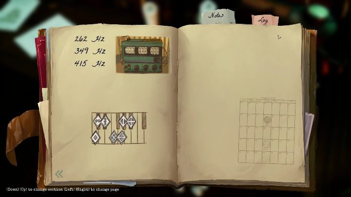 All you have to do is check the calendar hanging next to the projector, and Norah will write down the data - Call of the Sea: Chapter 3, The Vanishing of the Lady Shannon - notes - Notes - Call of the Sea Guide