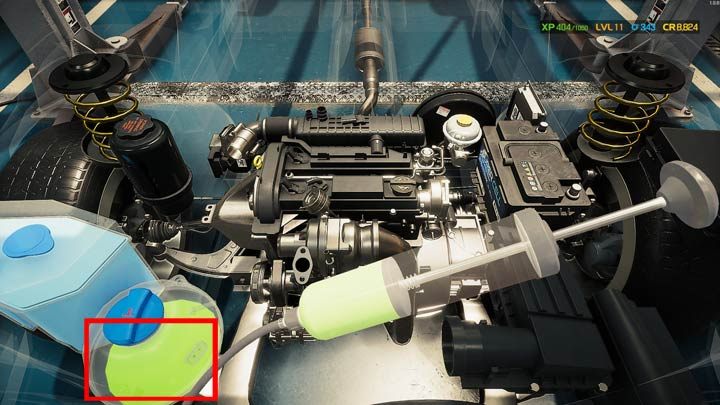 Die Farbe des Kühlmittels ist leicht grün - Serviceflüssigkeiten – wie werden die Tanks geleert?  - FAQ – Leitfaden zum Car Mechanic Simulator 2021