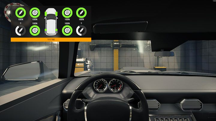 Во время тестирования автомобиля нажмите педаль газа или педаль тормоза в соответствии с всплывающими окнами на экране - Car Mechanic Simulator 2021: Диагностика неисправностей - Основы - Руководство Car Mechanic Simulator 2021