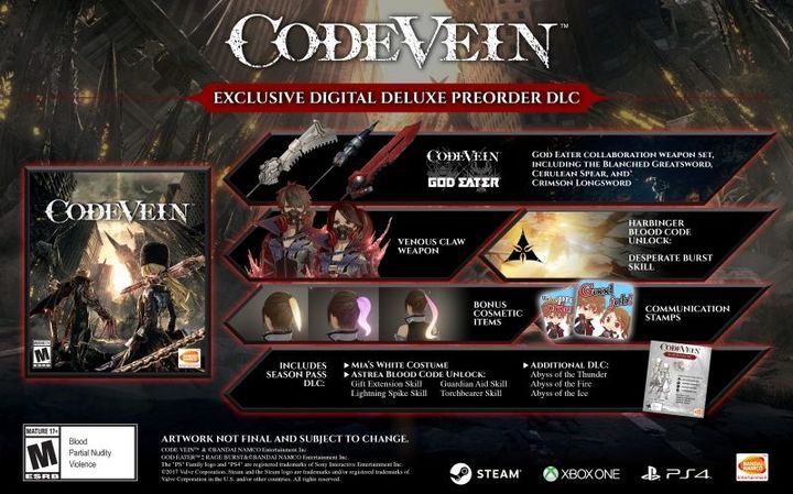 The Deluxe edition contains the basic version of the game and some additional features - Code Vein Guide