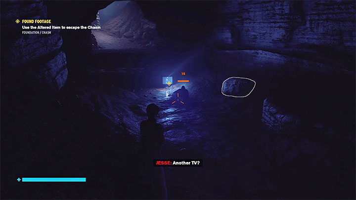 After landing in the caves, find a TV - an Altered Item - Control The Foundation: Found Footage - walkthrough - Side quests - Control Guide