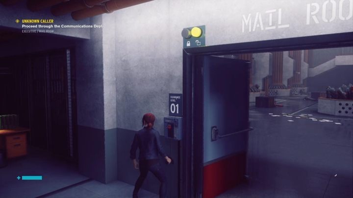 With the card, open a door that requires level 1 access and you will reach the Mail Room - Unknown Caller | Control Walkthrough - Main Quests - Control Guide