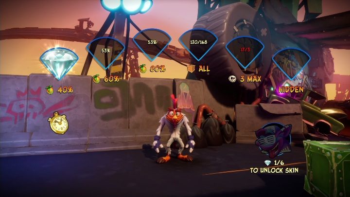 You can get 6 gems on the Hit The Road map - Crash 4: Hit The Road walkthrough - The Hazardous Wasted, 2084 - Crash 4 Guide, Walkthrough