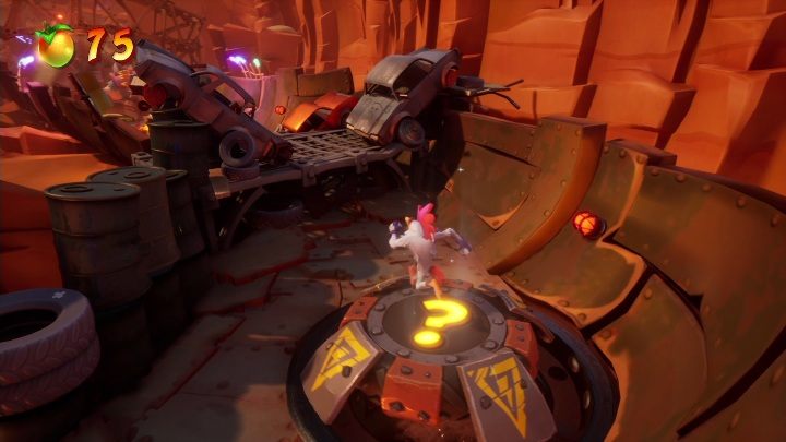 The entrance to the secret level can be found just after the metal balls - Crash 4: Hit The Road walkthrough - The Hazardous Wasted, 2084 - Crash 4 Guide, Walkthrough