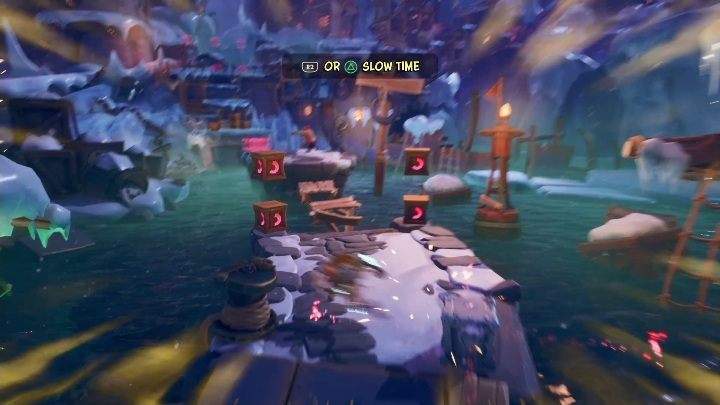 At the beginning of the map, you get a mask that slows down time - Crash 4: Snow Way Out walkthrough - The 11th Dimension - Crash 4 Guide, Walkthrough