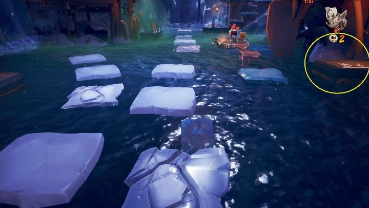 As you move through the pieces of ice, you have to drop onto a wooden platform on your right - Crash 4: Snow Way Out walkthrough - The 11th Dimension - Crash 4 Guide, Walkthrough