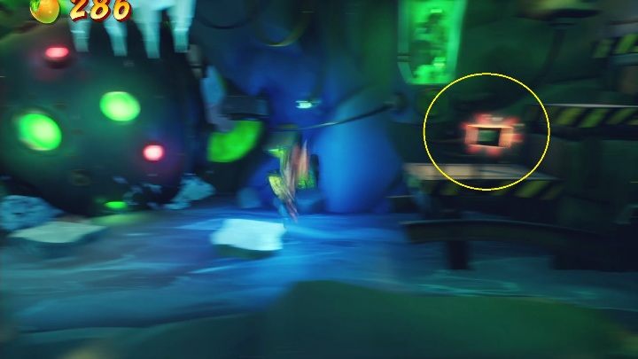 You'll find the tape behind the save point when you get the mask - Crash 4: Stay Frosty walkthrough - The 11th Dimension - Crash 4 Guide, Walkthrough