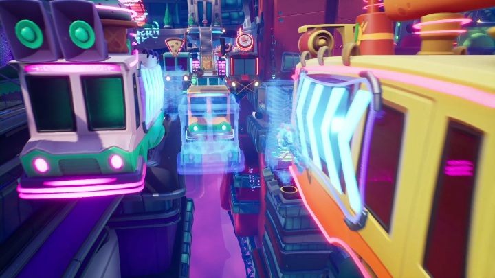 Repeating the first sequence with the buses - Crash 4: Food Run walkthrough - The Sn@xx Dimension, 3023 - Crash 4 Guide, Walkthrough