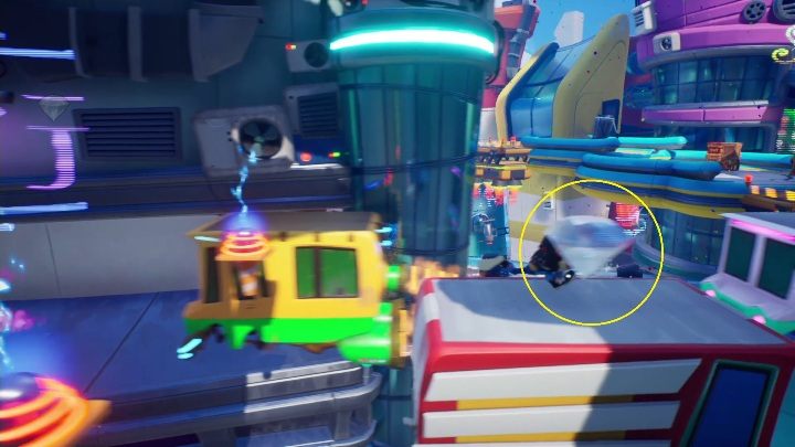 The hidden gem is found at the very beginning of the stage, during the first sequence in which you jump on cars - Crash 4: Food Run walkthrough - The Sn@xx Dimension, 3023 - Crash 4 Guide, Walkthrough