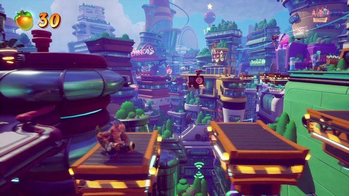 Start with a quick jump to the other side of the map - Crash 4: Rush Hour walkthrough - The Sn@xx Dimension, 3023 - Crash 4 Guide, Walkthrough