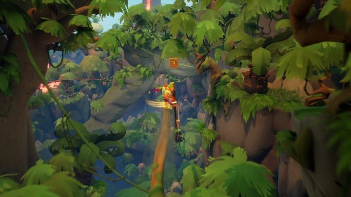 As you pass the vines, there's a long sequence of going down the branch - Crash 4: Blast to the Past walkthrough - Eggipus Dimension, 88 Milion B.C.B - Crash 4 Guide, Walkthrough