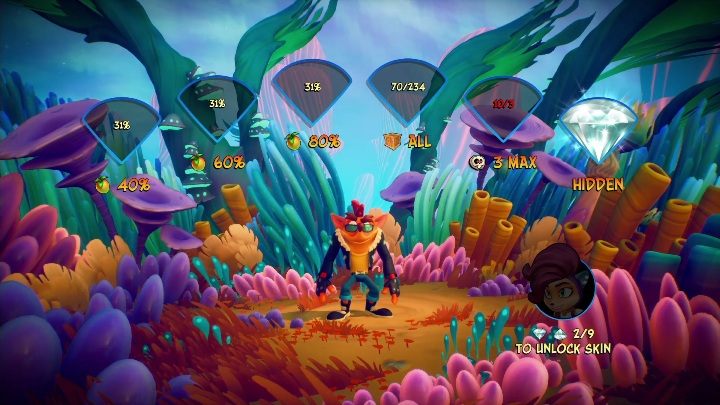 There are six diamonds present in Crash Landed - Crash 4: Crash Landed walkthrough - Bermugulas Orbit, ??? - Crash 4 Guide, Walkthrough