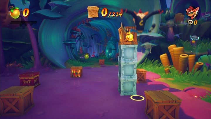 At first, it's worth noting that the whole map contains many slippery surfaces that you'll often bump into - Crash 4: Crash Landed walkthrough - Bermugulas Orbit, ??? - Crash 4 Guide, Walkthrough
