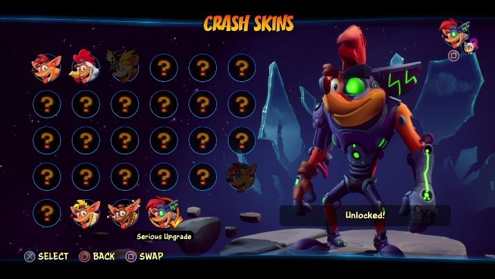 So entsperren Sie: Verfügbar ab Spielbeginn - Crash 4: Crash-Skins – wie entsperren Sie?  - Helden-Skins – Crash 4-Anleitung, Komplettlösung