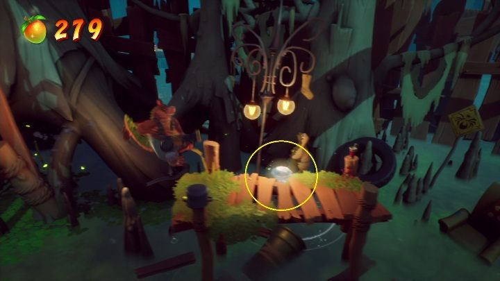 Your job is to jump to the other side of the wooden platforms, where you'll find the gem - Crash 4: All Hidden Gems - list, location - Secrets - Crash 4 Guide, Walkthrough