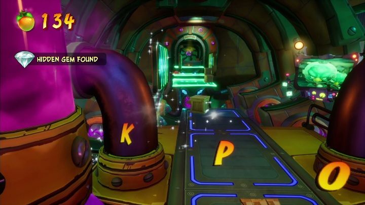 The hidden gem can be found behind a large pipe on the left side of the screen, right in front of the jumping platforms - Crash 4: All Hidden Gems - list, location - Secrets - Crash 4 Guide, Walkthrough