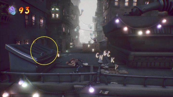 The hidden gem can be found behind the garbage, before you obtain the mask - Crash 4: Hidden Gems (N.Verted levels) - list, location - N.Verted levels - Crash 4 Guide, Walkthrough