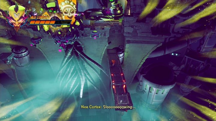 Zeit für eine zeitverlangsamende Maske – Crash 4: Neo Cortex, letzter Kampf – wie schlägt man ihn?  – Bosse – Crash 4-Leitfaden, Komplettlösung
